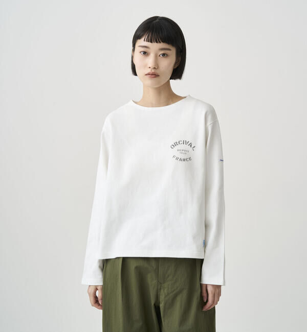 ORCIVAL「ORCIVAL | コットンロード クルーネック ロゴプリントバスクシャツ WOMEN」|Tシャツ・カットソー|