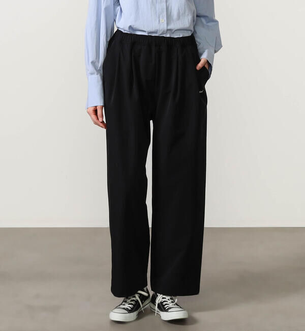  「Gymphlex | ワイドストレート イージーパンツ WOMEN」|チノ|BLACK