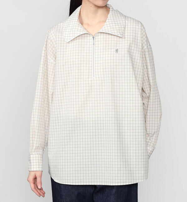 GYMPHLEX「Gymphlex | ハーフジップ 長袖チェックシャツ WOMEN」|シャツ・ブラウス|