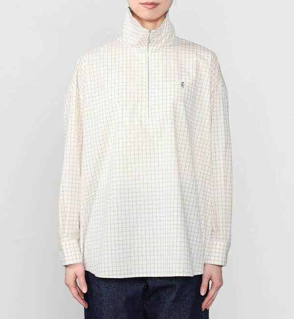 GYMPHLEX「Gymphlex | ハーフジップ 長袖チェックシャツ WOMEN」|シャツ・ブラウス|