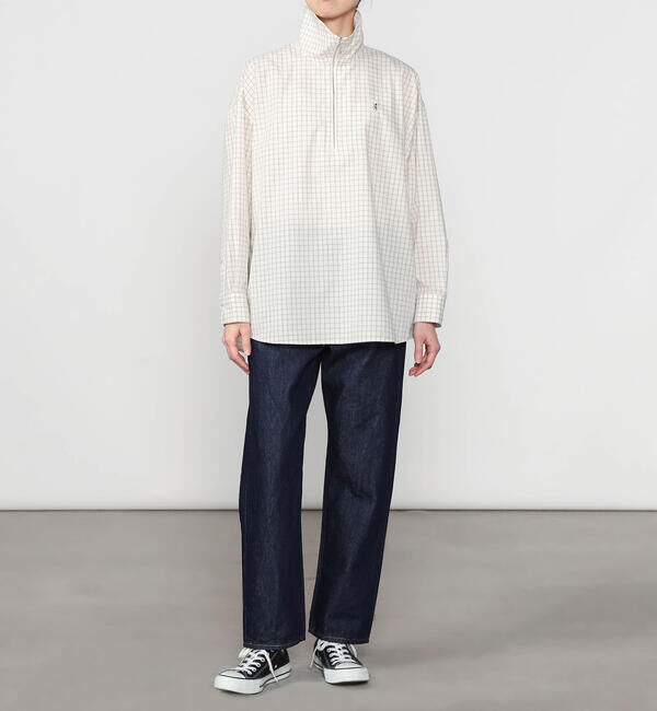 GYMPHLEX「Gymphlex | ハーフジップ 長袖チェックシャツ WOMEN」|シャツ・ブラウス|