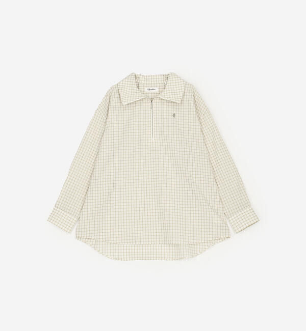 GYMPHLEX「Gymphlex | ハーフジップ 長袖チェックシャツ WOMEN」|シャツ・ブラウス|