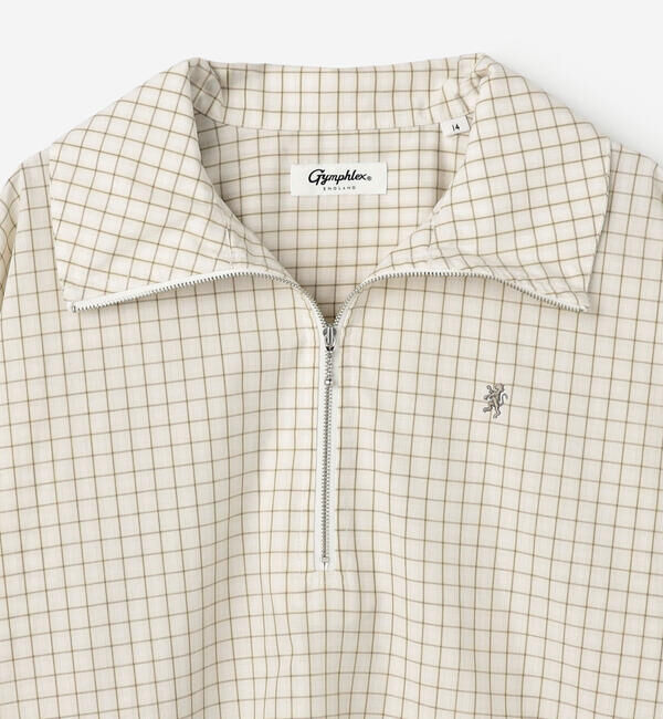GYMPHLEX「Gymphlex | ハーフジップ 長袖チェックシャツ WOMEN」|シャツ・ブラウス|