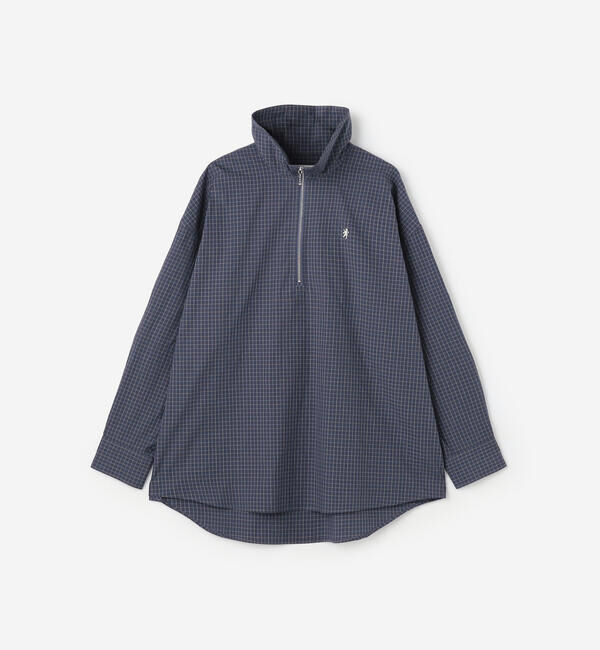 GYMPHLEX「Gymphlex | コットン ハーフジップ 長袖チェックシャツ WOMEN」|シャツ・ブラウス|