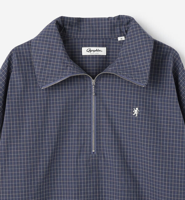 GYMPHLEX「Gymphlex | コットン ハーフジップ 長袖チェックシャツ WOMEN」|シャツ・ブラウス|