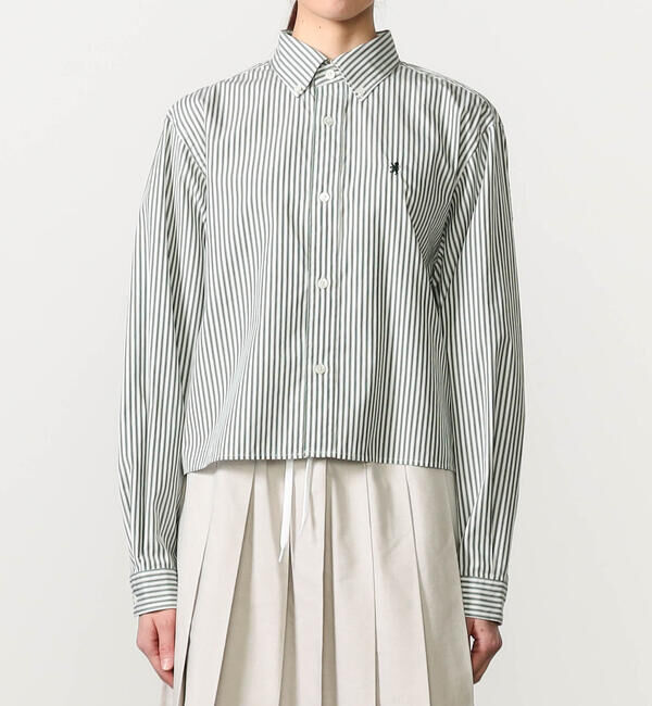 GYMPHLEX「Gymphlex | コットン ショートボタンダウンシャツ STRIPE WOMEN」|シャツ・ブラウス|