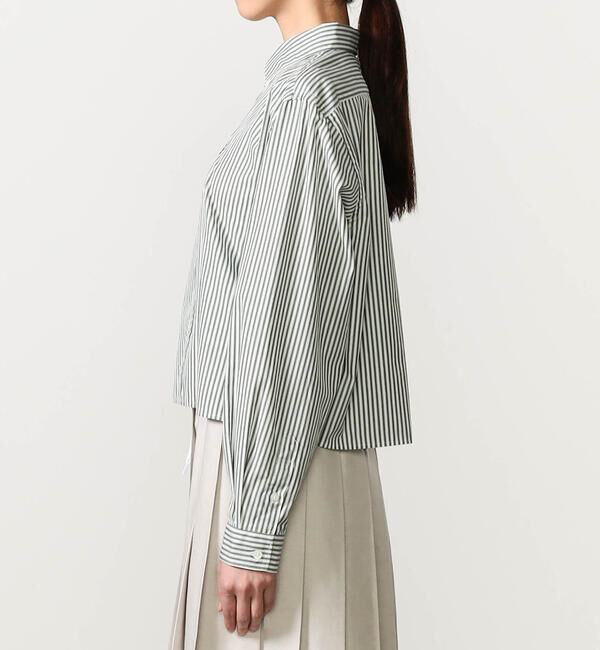 GYMPHLEX「Gymphlex | コットン ショートボタンダウンシャツ STRIPE WOMEN」|シャツ・ブラウス|