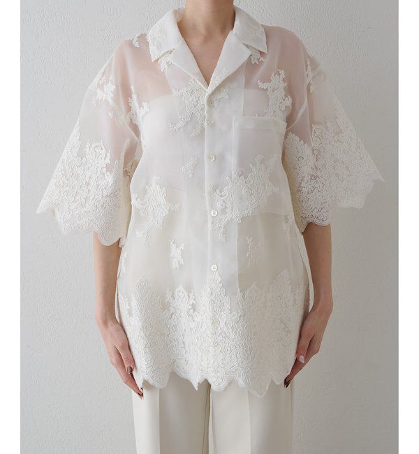  「オーガンジーレースシャツ」|シャツ・ブラウス|