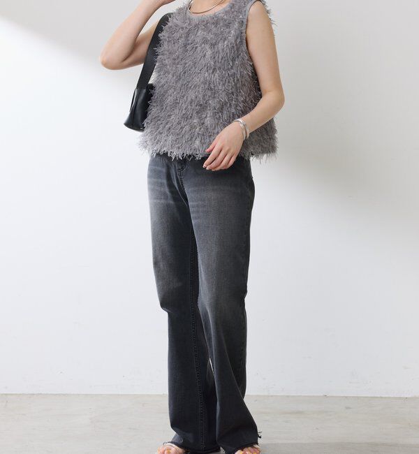  「【前後2WAY】ペーパーフリンジタンクトップ」|Tシャツ・カットソー|