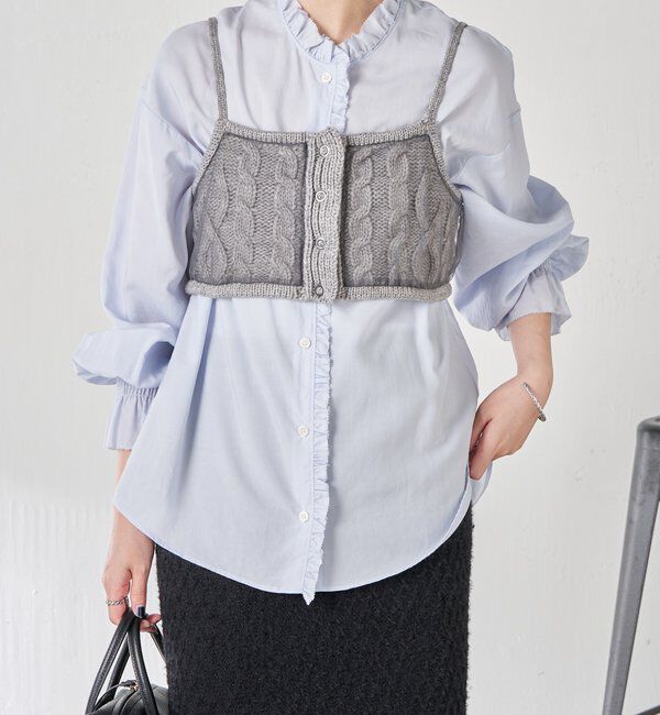  「【レイヤードアイテム】チュールドッキングキャミソール」|ニット・セーター|