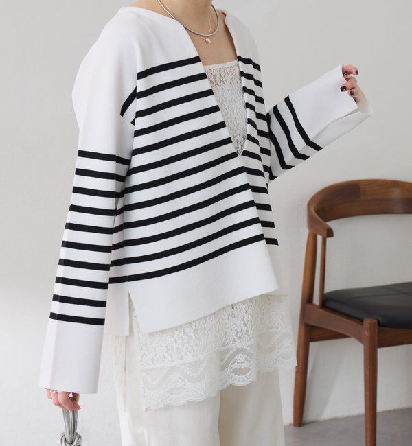  「Vネックバスクニット」|ニット・セーター|