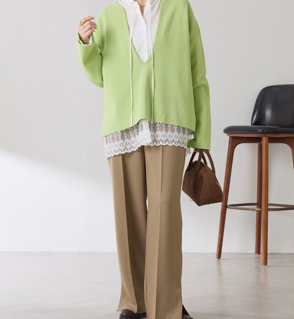  「Vネックバスクニット」|ニット・セーター|