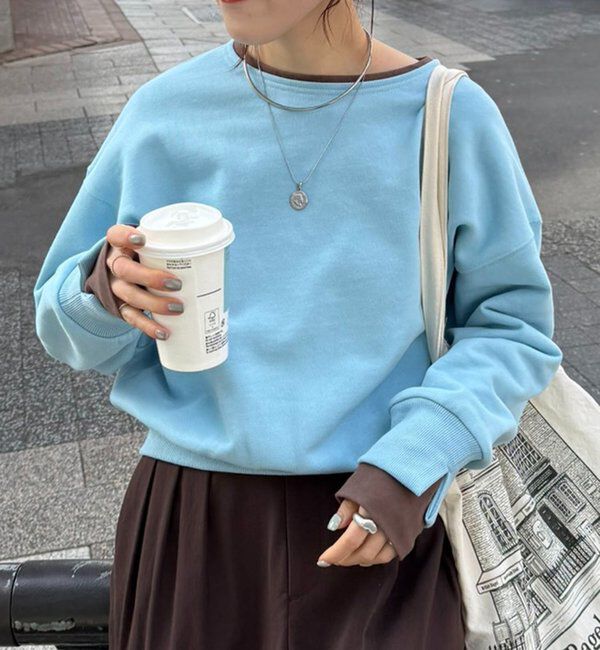  「【インフルエンサー@asamin企画】レイヤード風スウェット」|Tシャツ・カットソー|