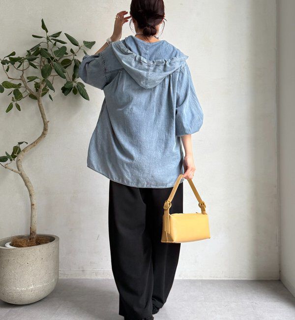  「シアーデニムフーディーシャツ」|シャツ・ブラウス|