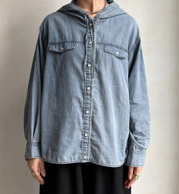  「シアーデニムフーディーシャツ」|シャツ・ブラウス|