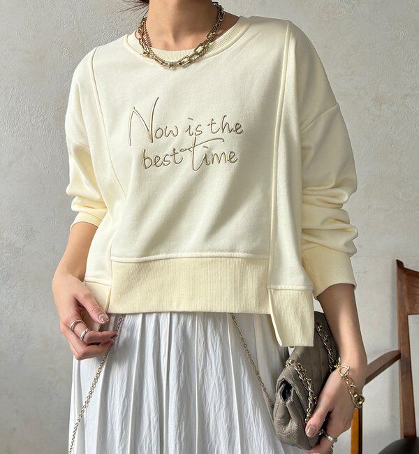  「【WEB限定】バックジップロゴプルオーバー」|Tシャツ・カットソー|アイボリー