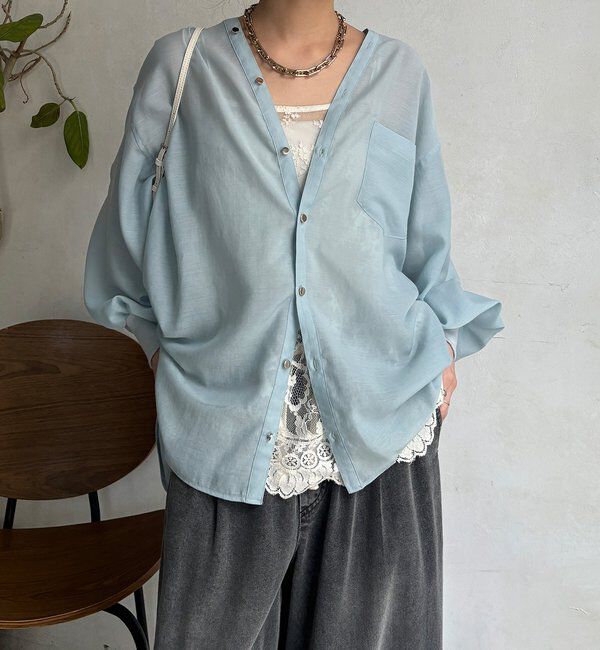  「GOLDボタンVVシャツ」|シャツ・ブラウス|