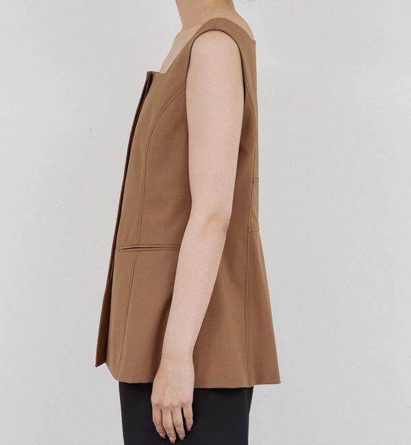  「【セットアップ対応】スクエアネックベスト」|ベスト・ジレ|