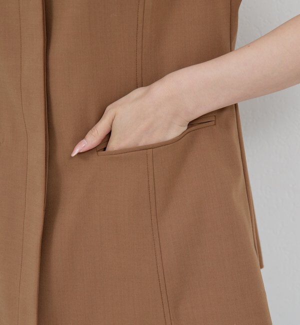  「【セットアップ対応】スクエアネックベスト」|ベスト・ジレ|