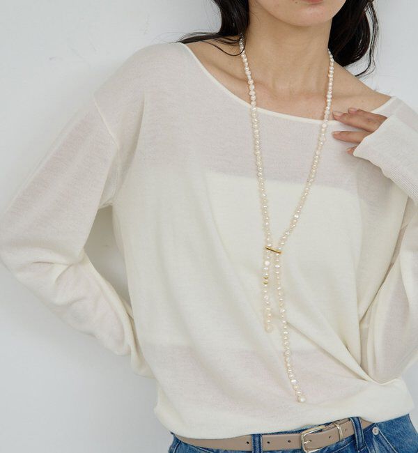  「【手洗い可】メリノウールニットプルオーバー」|ニット・セーター|オフホワイト