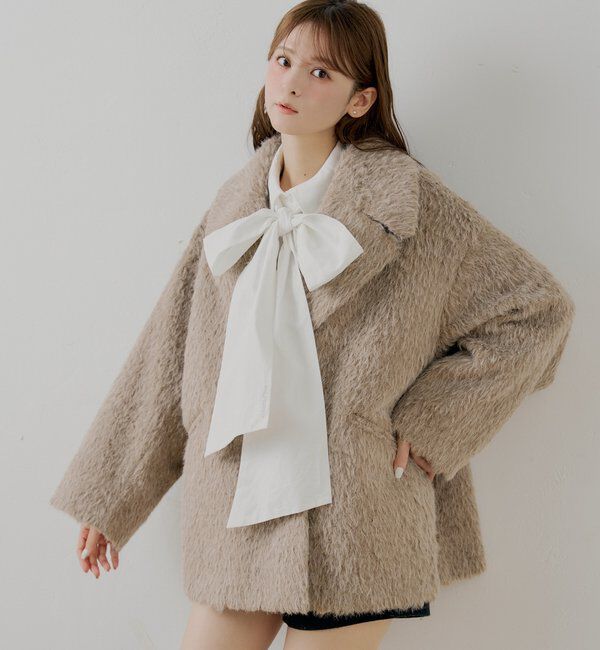 金ボタンシャギーミディジャケットコート｜ルミネのファッション通販