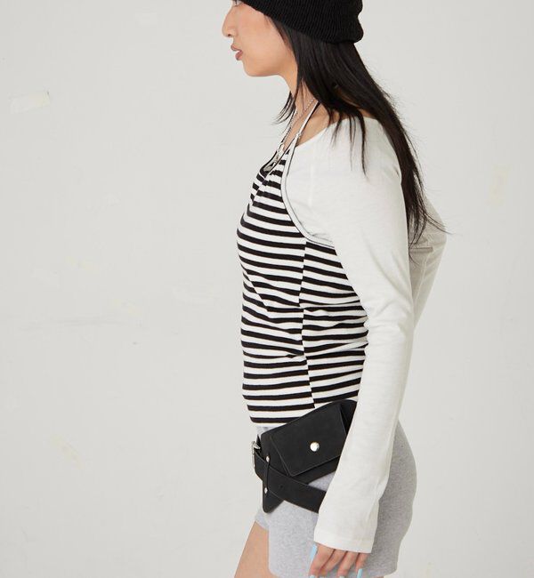  「アイレットホルターレイヤードトップス」|Tシャツ・カットソー|