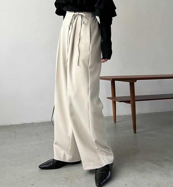  「【待望の追加決定！/新色ブラウン】ラップリボンパンツ」|チノ|