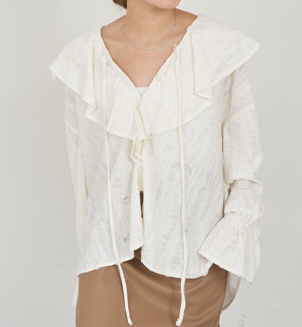  「ニュアンスフリルカラーブラウス」|シャツ・ブラウス|