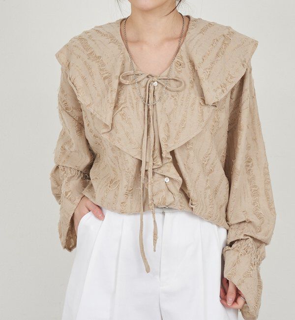  「ニュアンスフリルカラーブラウス」|シャツ・ブラウス|
