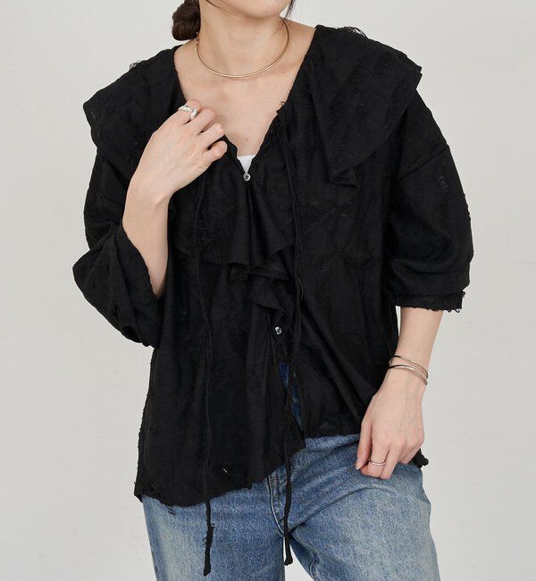  「ニュアンスフリルカラーブラウス」|シャツ・ブラウス|