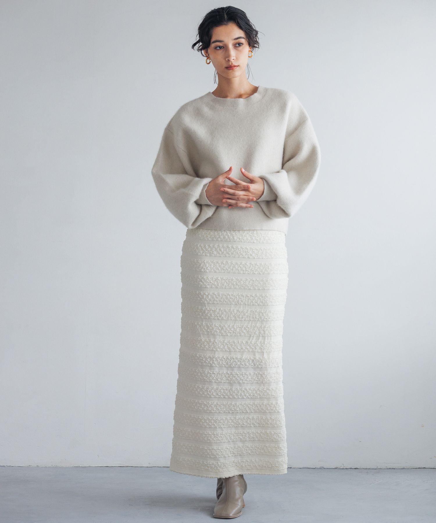 A part by 「【洗える・前後2WAY】チャイニーズラクーンショートカーディガン」|ニット・セーター|