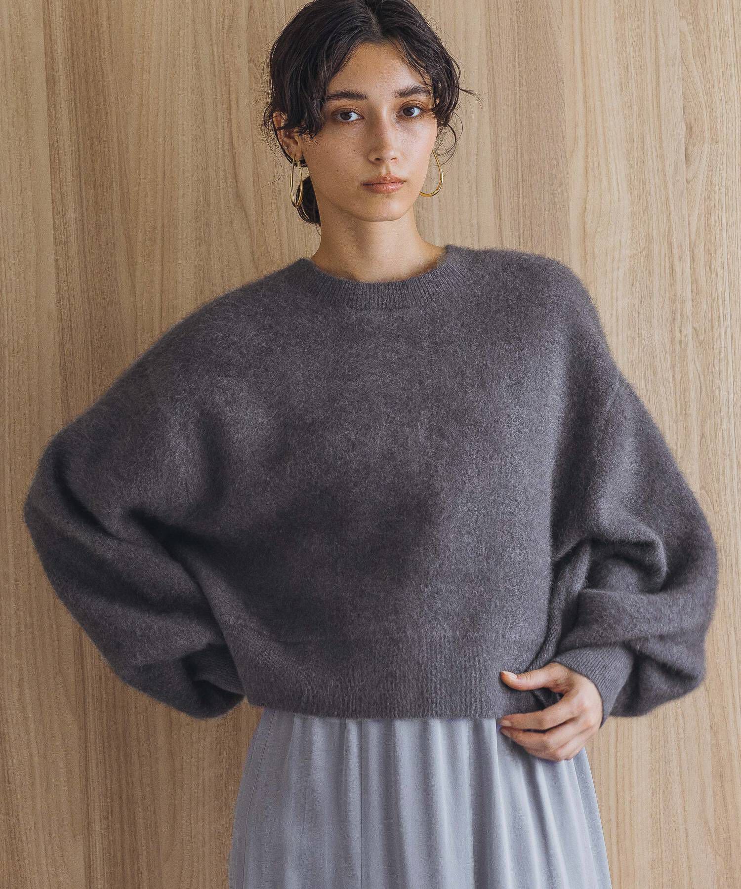 A part by 「【洗える・前後2WAY】チャイニーズラクーンショートカーディガン」|ニット・セーター|