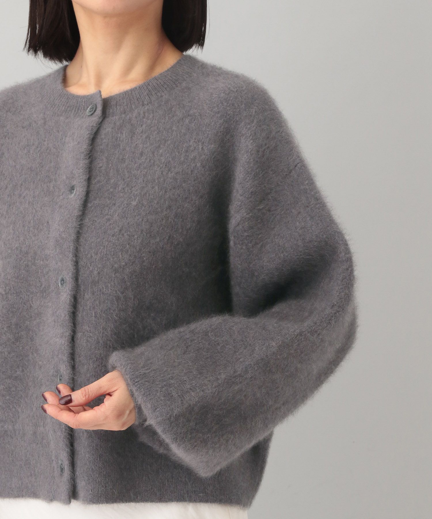 A part by 「【洗える・前後2WAY】チャイニーズラクーンショートカーディガン」|ニット・セーター|