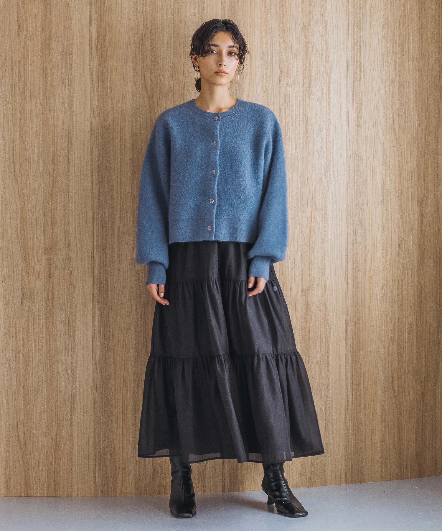 A part by 「【洗える・前後2WAY】チャイニーズラクーンショートカーディガン」|ニット・セーター|