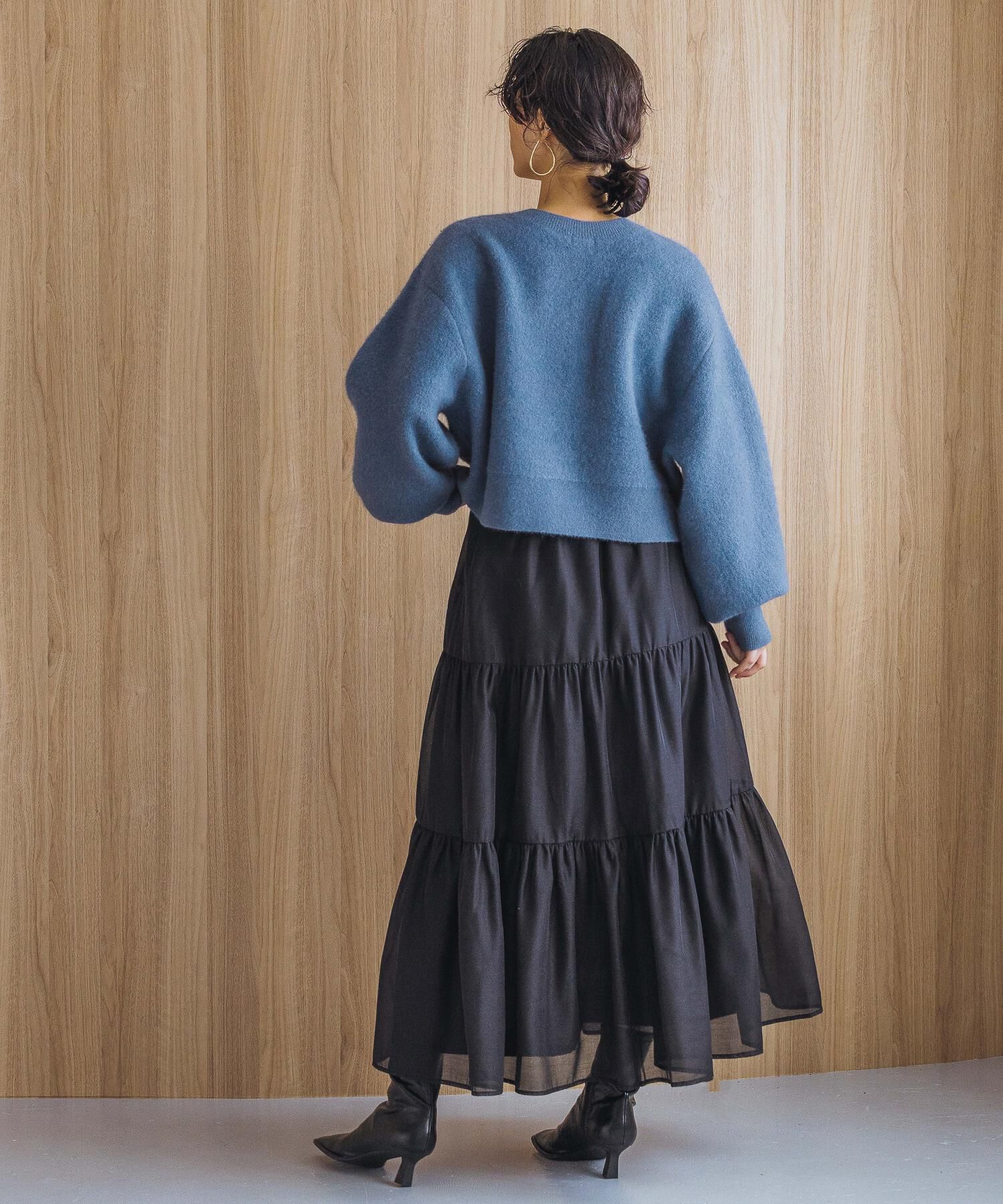 A part by 「【洗える・前後2WAY】チャイニーズラクーンショートカーディガン」|ニット・セーター|