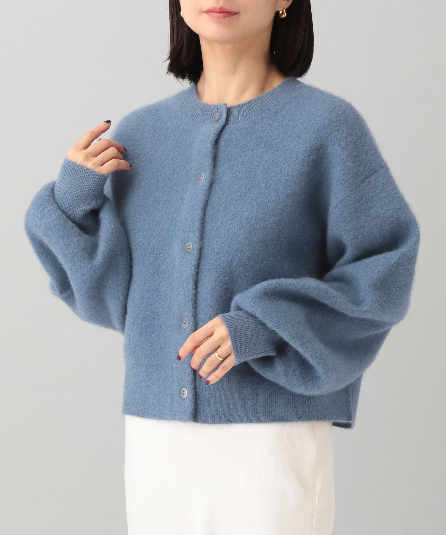 A part by 「【洗える・前後2WAY】チャイニーズラクーンショートカーディガン」|ニット・セーター|