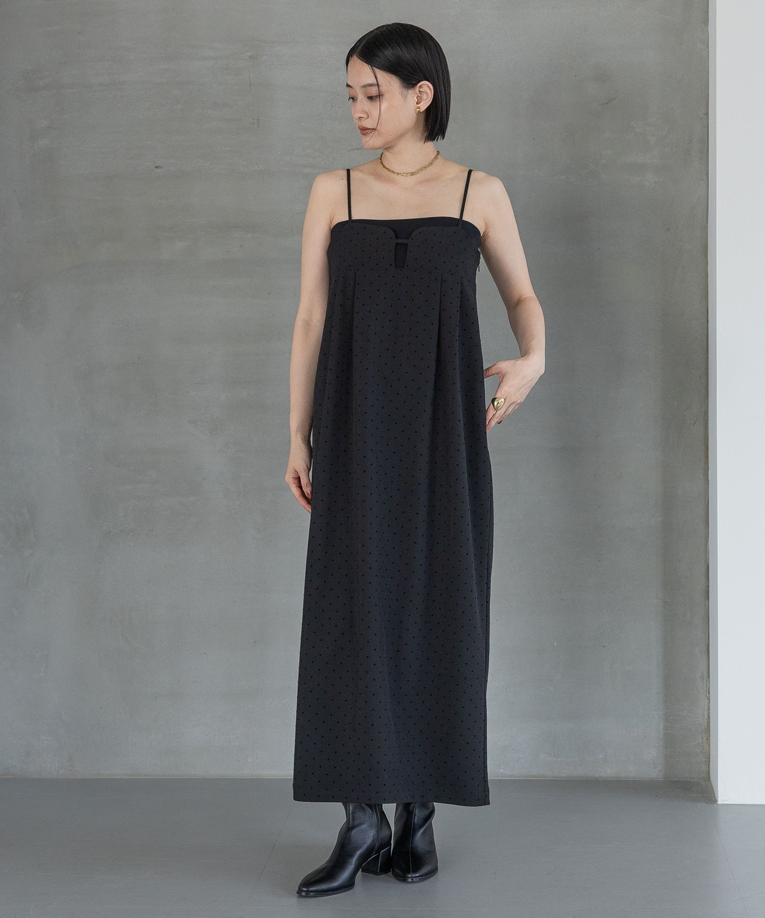 A part by 「フロッキードットキャミワンピース」|ワンピース|ブラック