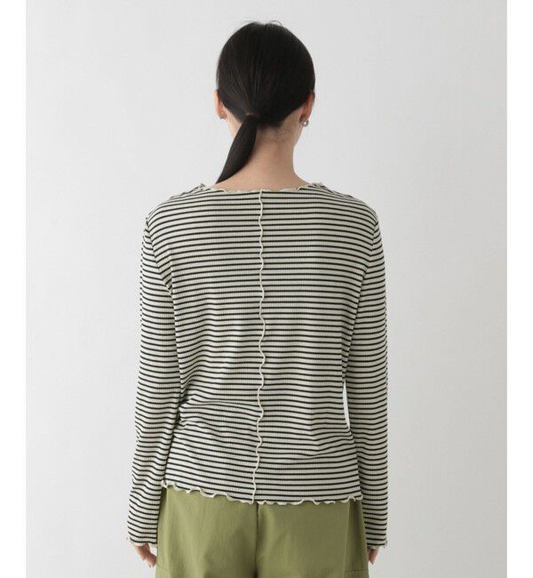 LOWRYS FARM「【前後着用可能】ボーダーテレコロングスリーブ」|Tシャツ・カットソー|