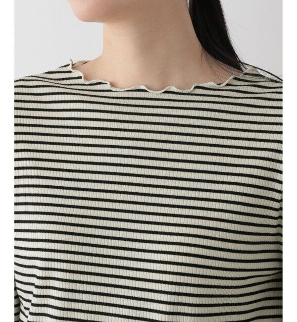 LOWRYS FARM「【前後着用可能】ボーダーテレコロングスリーブ」|Tシャツ・カットソー|