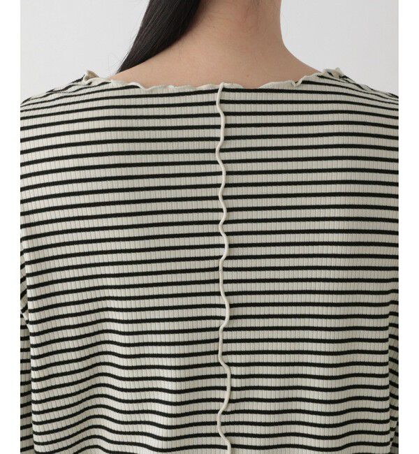 LOWRYS FARM「【前後着用可能】ボーダーテレコロングスリーブ」|Tシャツ・カットソー|