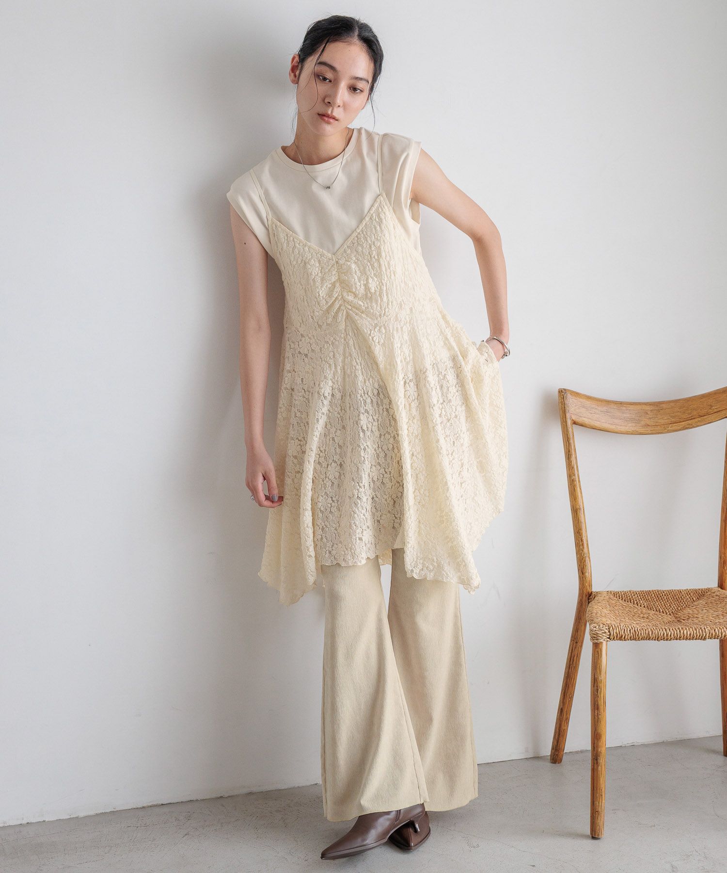 LOWRYS FARM「カットレースキャミチュニック」|ワンピース|