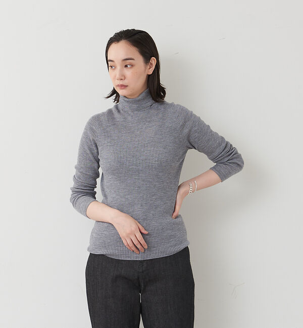 collex「ピュアウールリブタートルニット」|ニット・セーター|