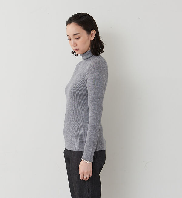 collex「ピュアウールリブタートルニット」|ニット・セーター|