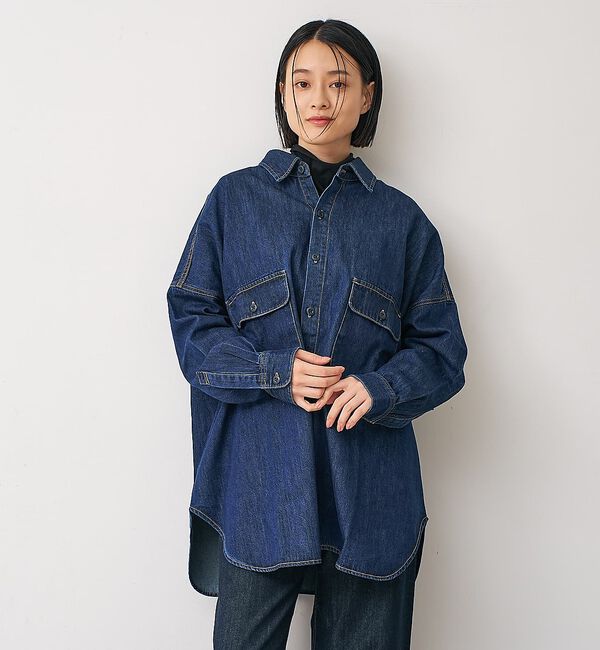 collex「【LANCER/ランサー】デニムシャツ」|シャツ・ブラウス|ネイビー