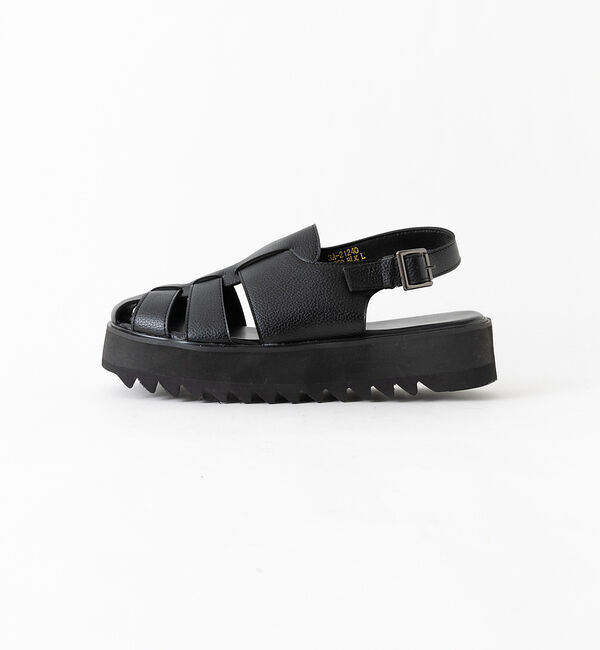 ABAHOUSE「シャークソールサンダル /ワンストラップ/バックルベルトボリュームソール/レザー」|サンダル|