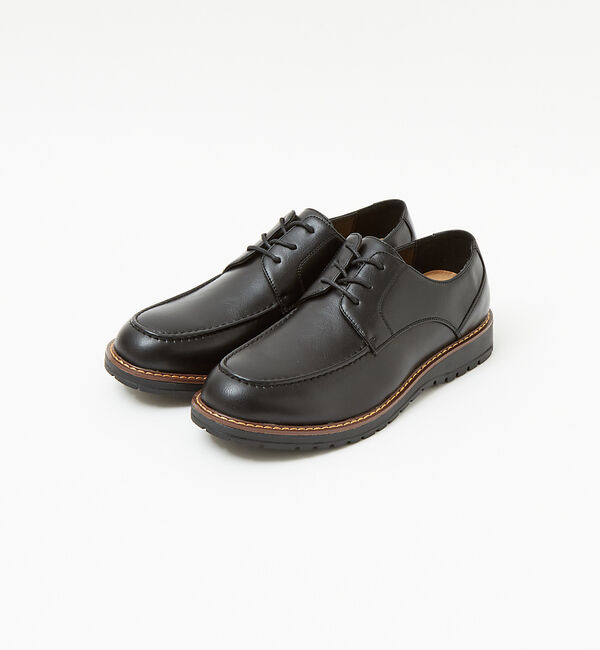 ABAHOUSE「ブラックレザー タンクソールシリーズ【プレーントゥ  /   Uチップオックスフ」|その他|ブラック系その他2