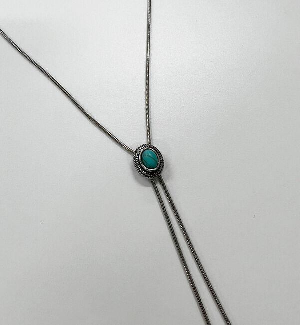 ABAHOUSE「【Leonor】メタルプレート カラーストーン ループタイ」|ネックレス|