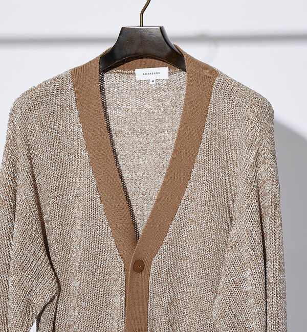 ABAHOUSE「ミックスカラー 片畦編み カーディガン」|カーディガン|