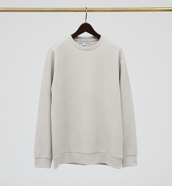ABAHOUSE「【ジオメトリック柄 】プルオーバー / 長袖カットソー」|Tシャツ・カットソー|グレージュ