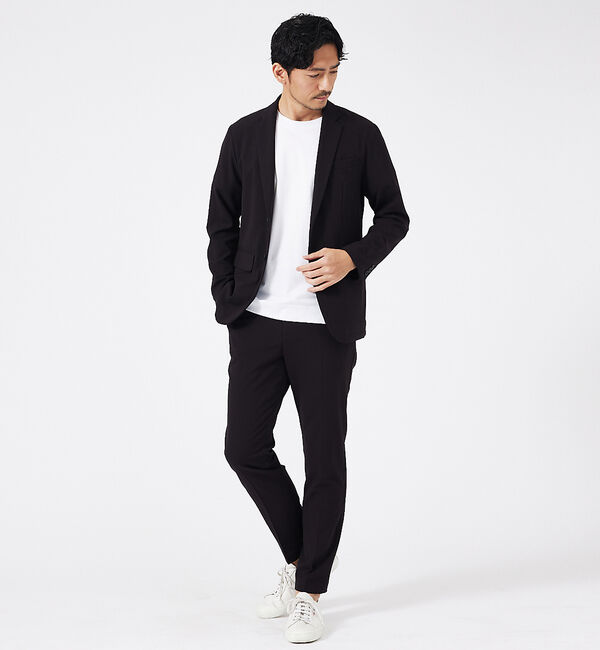 ABAHOUSE「【通年生地使用】シルケット天竺ワイドリブ 半袖Tシャツ」|Tシャツ・カットソー|